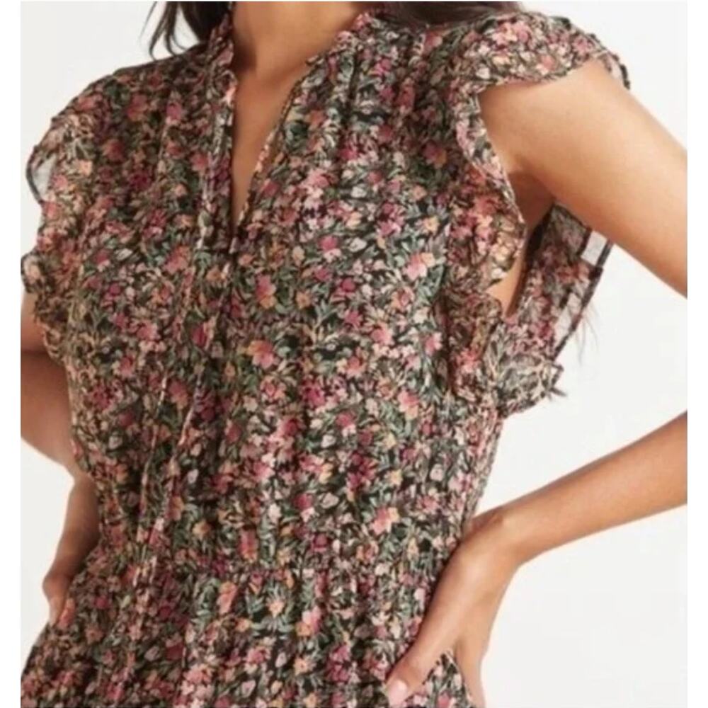 BB Dakota Dress Womens Medium Pink Orange Ditsy‎ Floral Maxi - Picture 3 of 11